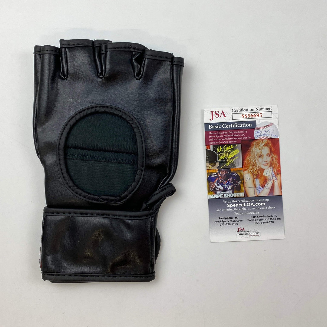 Autographed/Signed Dustin Poirier The Diamond Black UFC MMA Glove Beckett COA
