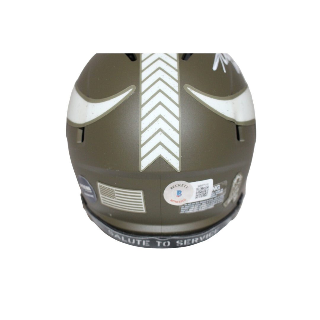 Adrian Peterson Signed Minnesota Vikings Salute Mini Helmet Beckett 42365