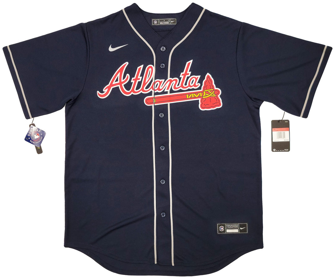 Atlanta Braves Ronald Acuna Jr. Autographed Signed Blue Nike Jersey Size L JSA