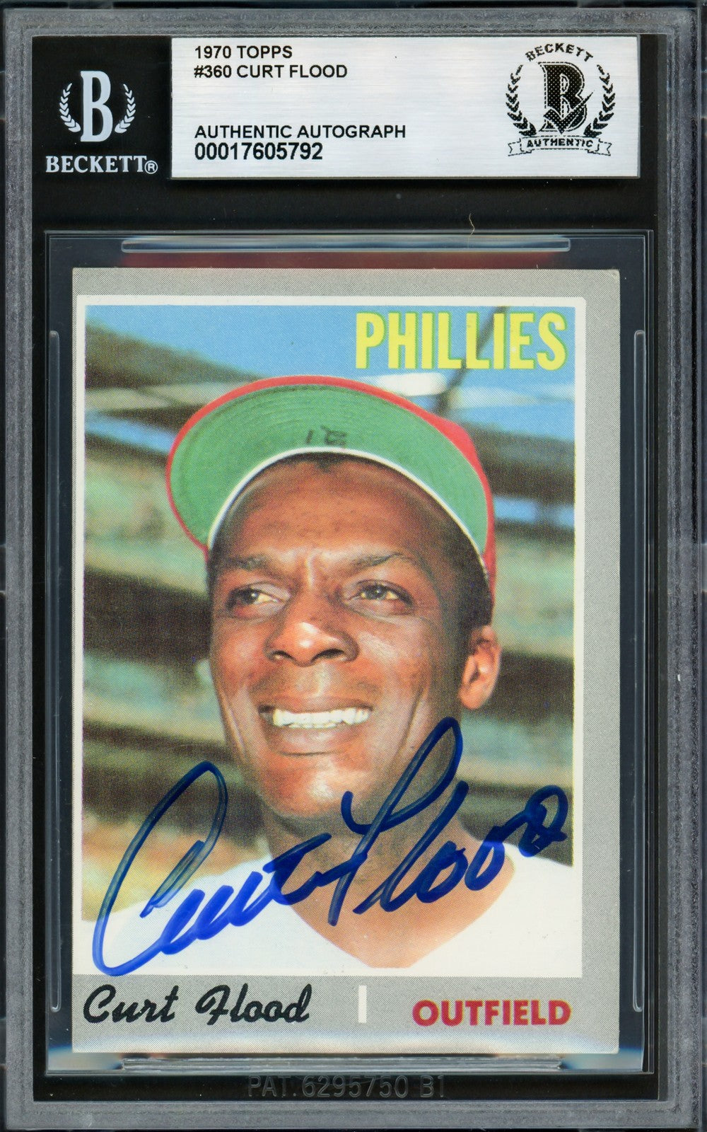 Curt Flood Signed 1970 Topps Card 360 Philadelphia Phillies Beckett #17605792