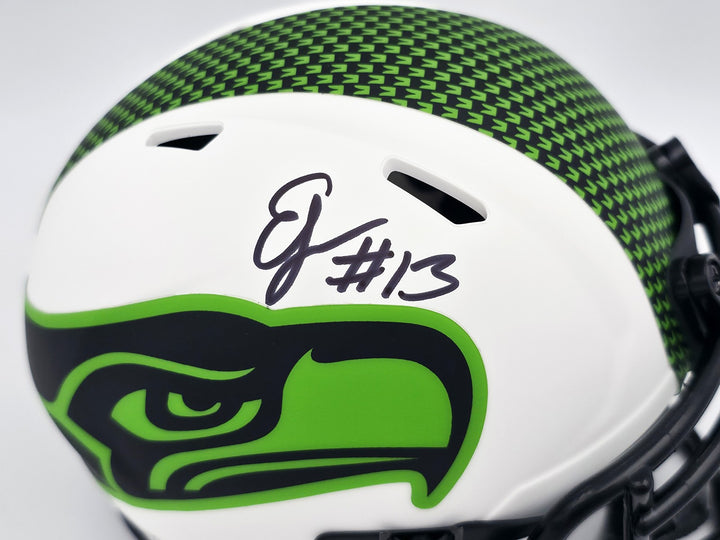 Ernest Jones IV Signed Seahawks Lunar Eclipse White Speed Mini Helmet MCS Holo