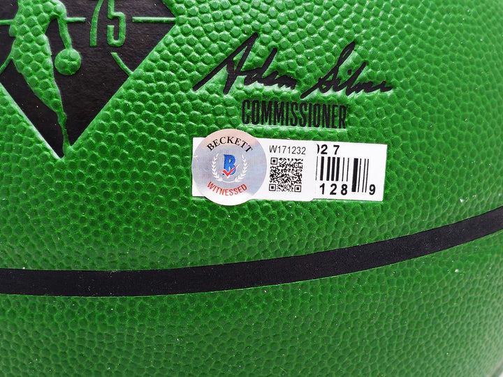 Larry Bird Auto Green City Edt Auerbach Smoke Logo Basketball Celtics Beckett