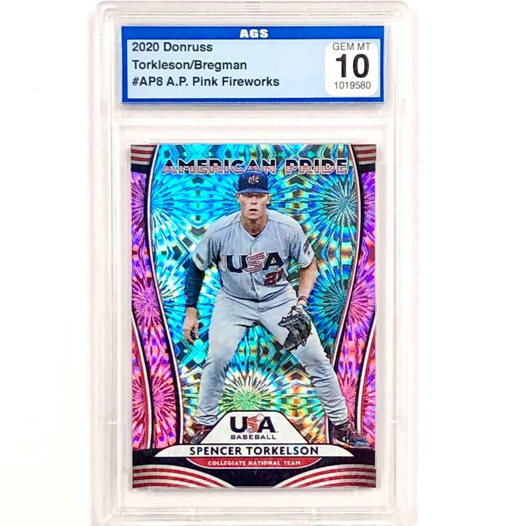 2020 Donruss American Pride AP8 Torkelson~Bregman Pink Fireworks ASG 10 Gem Mint