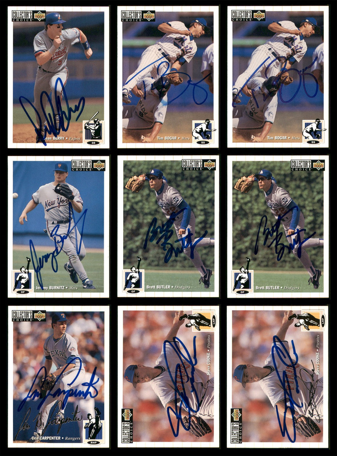 1994 Upper Deck Collector's Choice Baseball Signed Cards Lot Of 87
