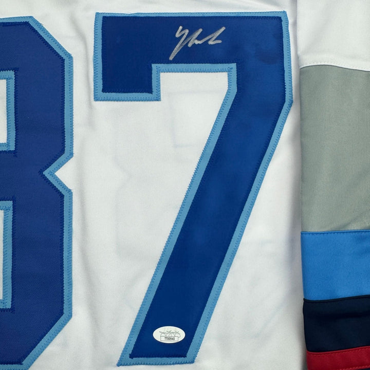 Autographed/Signed Yanni Gourde Seattle White Hockey Jersey JSA COA