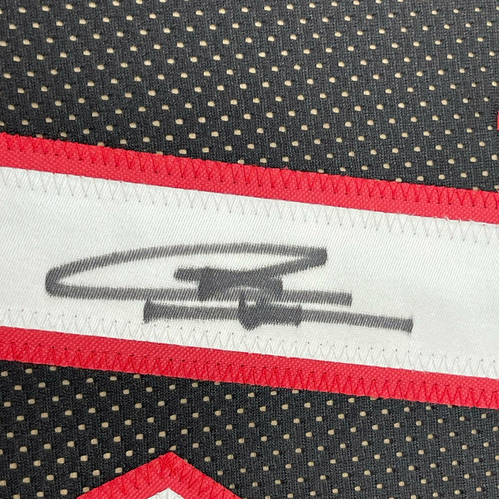 Framed Autographed/Signed Tyler Herro 33x42 Miami Black Jersey JSA COA