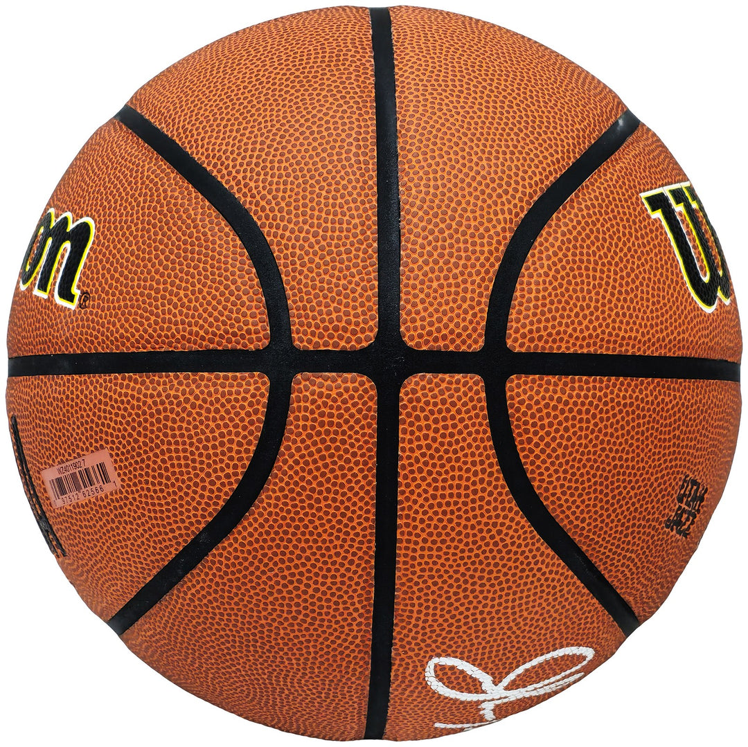 John Stockton Signed Composite Leather Utah Jazz Logo Basketball Beckett Witness
