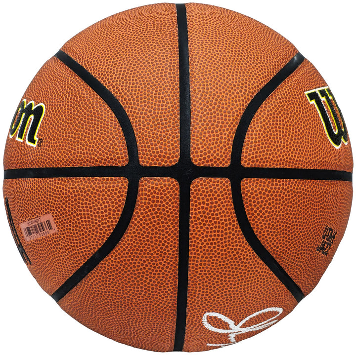 John Stockton Signed Composite Leather Utah Jazz Logo Basketball Beckett Witness