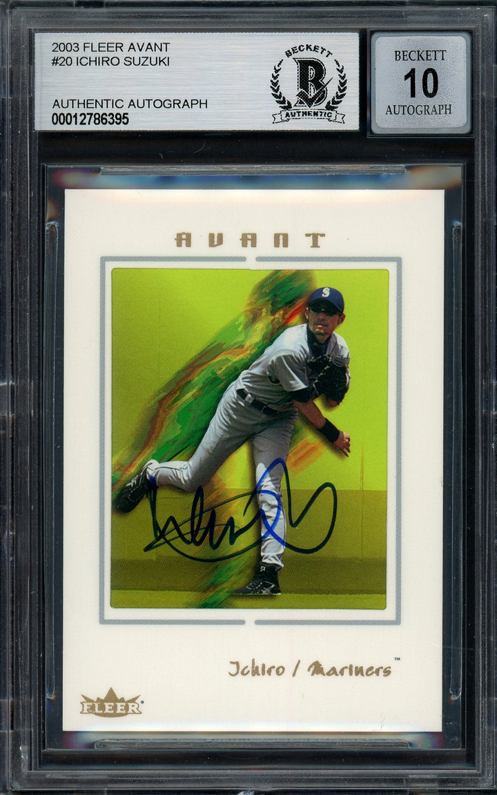 Ichiro Suzuki Signed 2003 Fleer Avant Card 20 Mariners Auto GM 10 Beckett