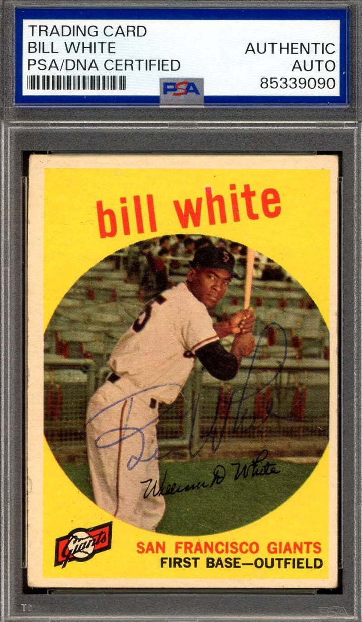 Bill White PSA DNA Vintage Signed 1959 Topps Rookie Autograph