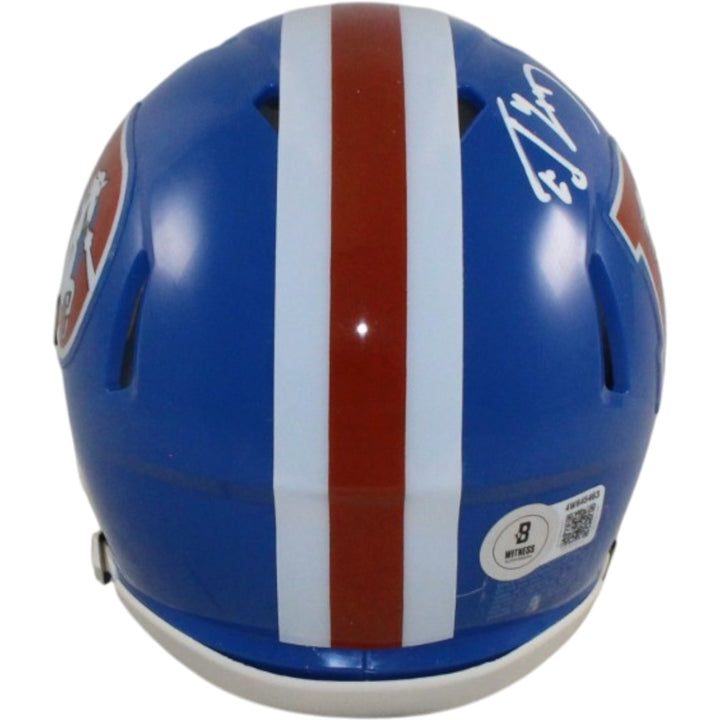 Ed McCaffrey Autographed Denver Broncos TB 75-96 Mini Helmet Beckett WIT 56380