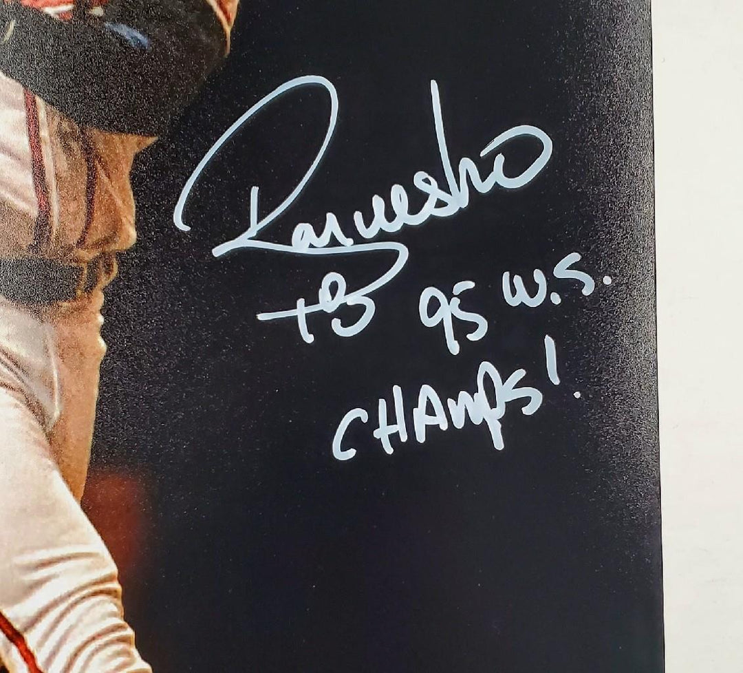 Ryan Klesko signed "95 WS Champs" 11x14 photo Braves ~ BAS Beckett Witness Holo