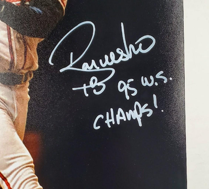 Ryan Klesko signed "95 WS Champs" 11x14 photo Braves ~ BAS Beckett Witness Holo