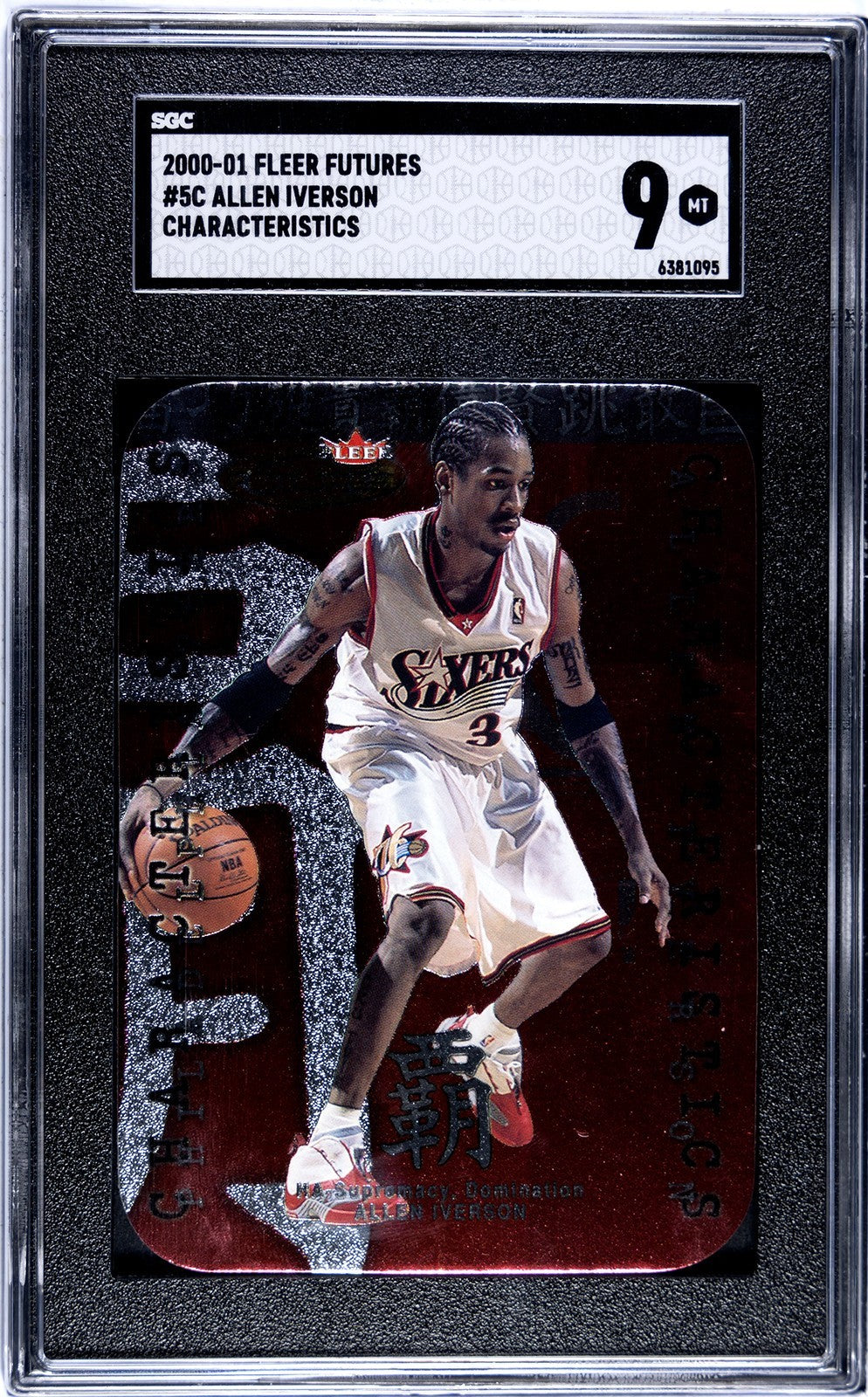 Allen Iverson 2000-01 Fleer Futures Characterristics Card #5C- SGC Graded 9 Mint