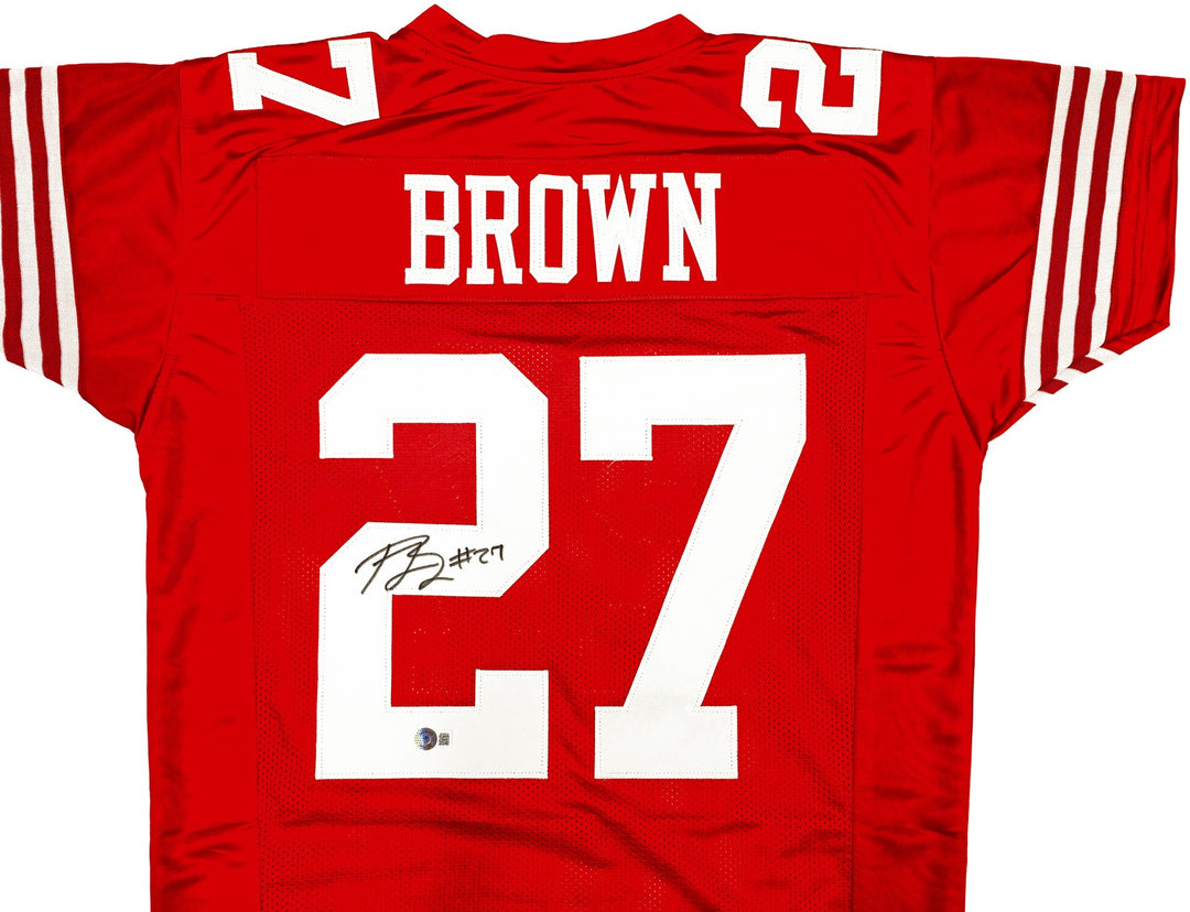 San Francisco 49ers Ji'Ayir Brown Autographed Signed Red Jersey Beckett Witness