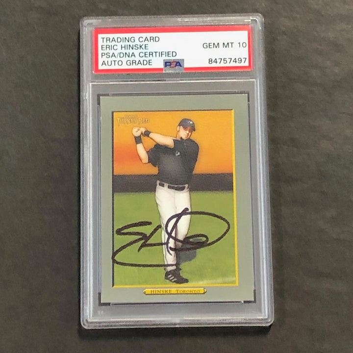 2005 Topps Turkey Red #108 Eric Hinske Signed Card PSA/DNA Slabbed AUTO 10 Bluej