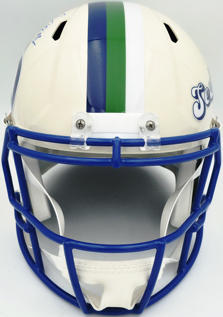 Byron Murphy II Signed Seahawks Cream Retro Full Size Speed Replica Helmet MCS