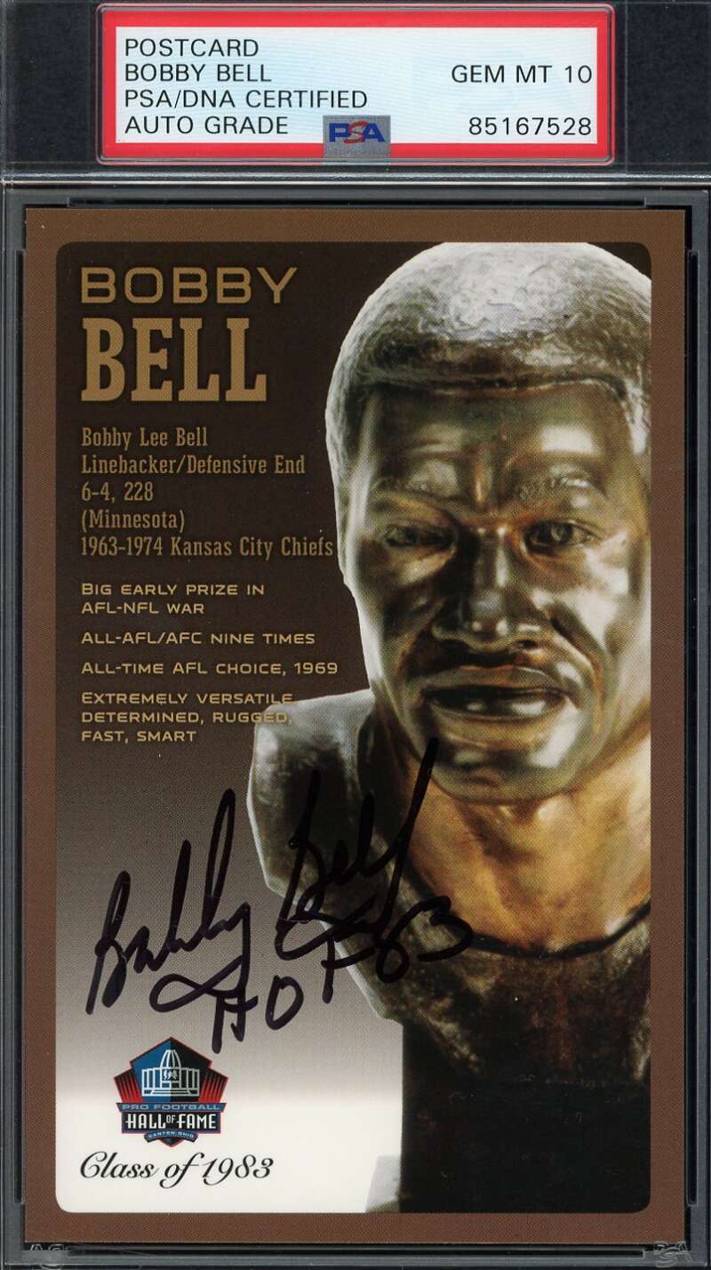 Lynn Swann Gem Mint 10 PSA DNA Signed HoF Bronze Bust Postcard /150 Autograph