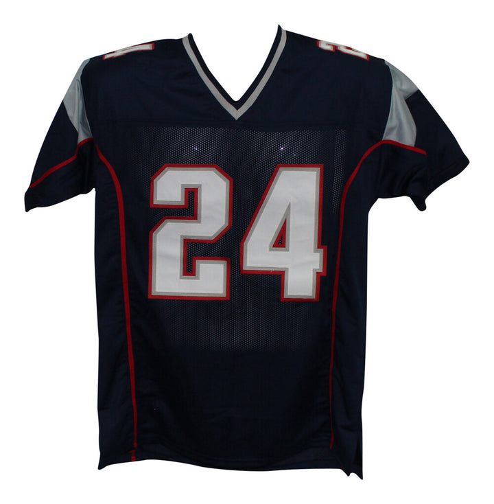 Ty Law Autographed/Signed Pro Style Blue XL Jersey BAS 33200
