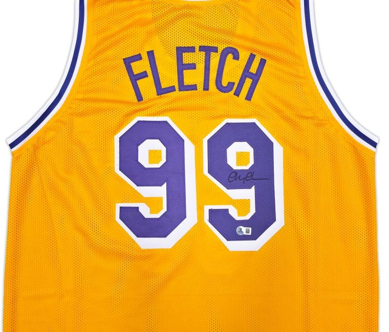 Chevy Chase Signed Los Angeles Yellow Fletch Basketball Jersey BAS