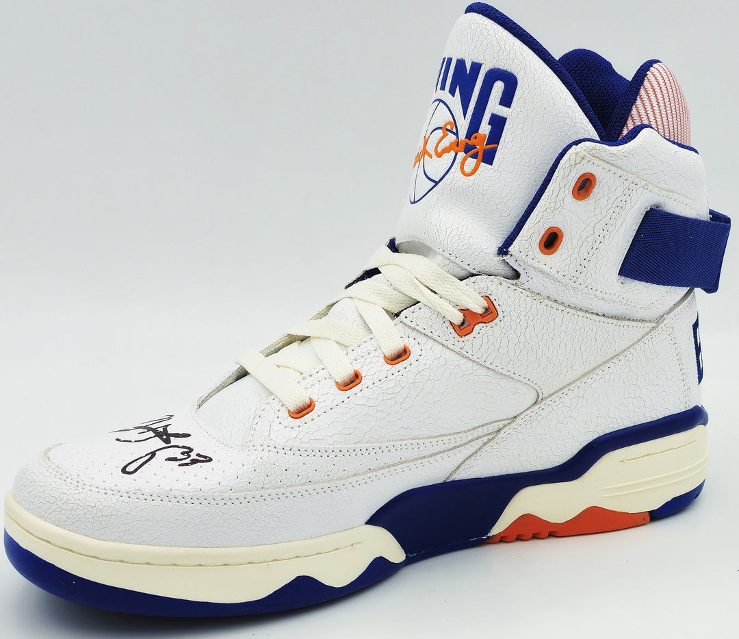 Patrick Ewing Auto White Athletics 33 HI Vintage Shoe Knicks Size 13 BAS