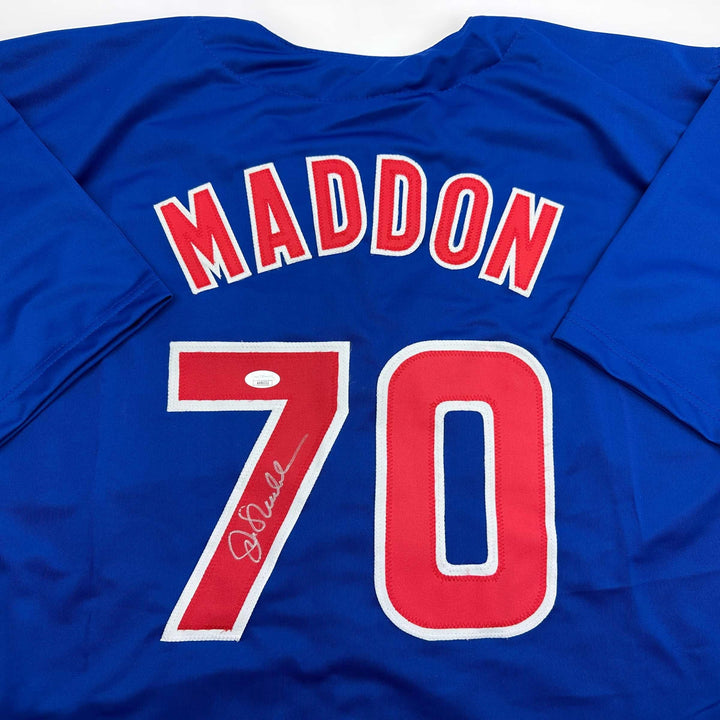 Autographed/Signed Joe Maddon Chicago Blue Baseball Jersey JSA COA
