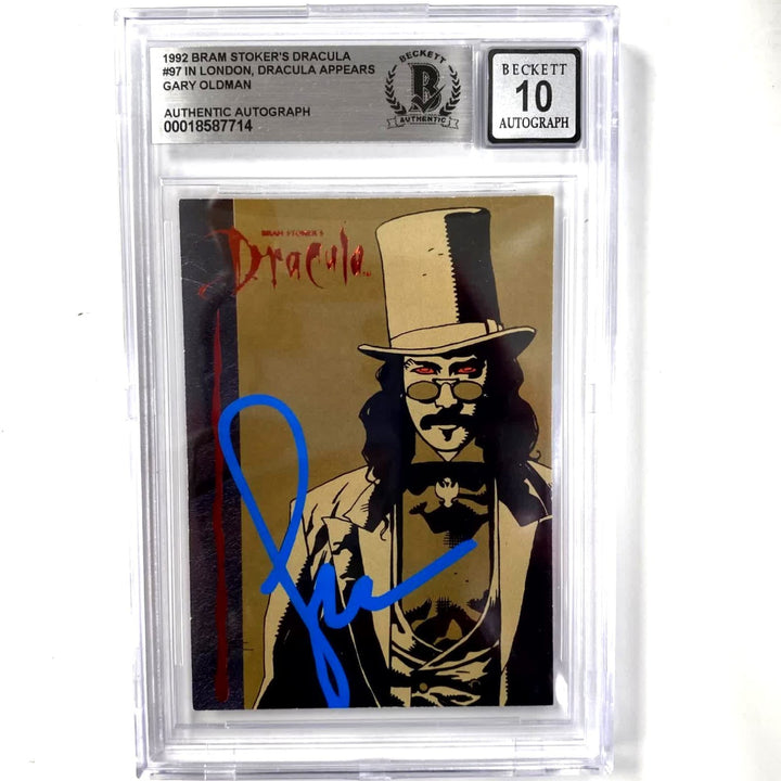 Gary Oldman signed 1992 In London, Dracula Appears 97 card Beckett BAS ~ 10 Auto
