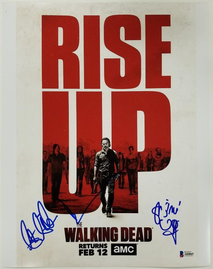 THE WALKING DEAD Cast Signed 11x14 Photo REEDUS Ogg Gilliam (B)~ Beckett BAS COA