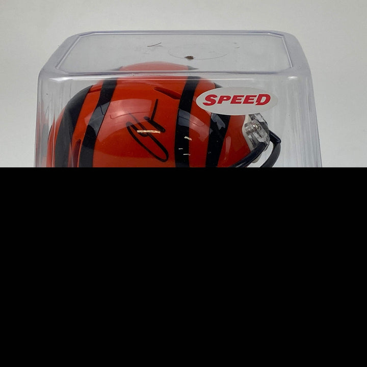 Autographed/Signed Chad Johnson Ochocinco Cincinnati Bengals Mini Helmet BAS COA