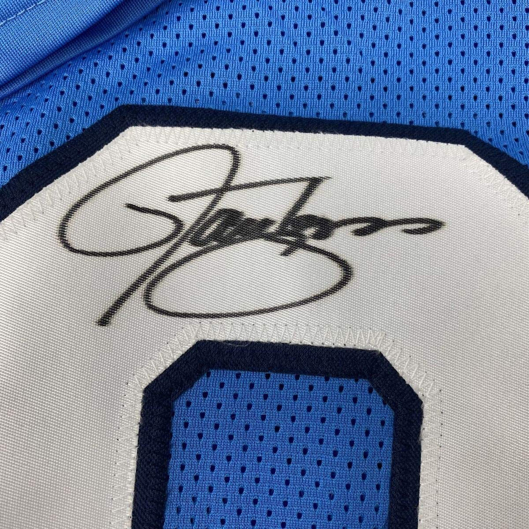 Autographed/Signed Lawrence Taylor North Carolina UNC Blue College Football Jers