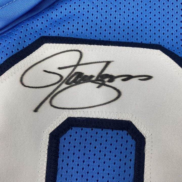 Autographed/Signed Lawrence Taylor North Carolina UNC Blue College Football Jers