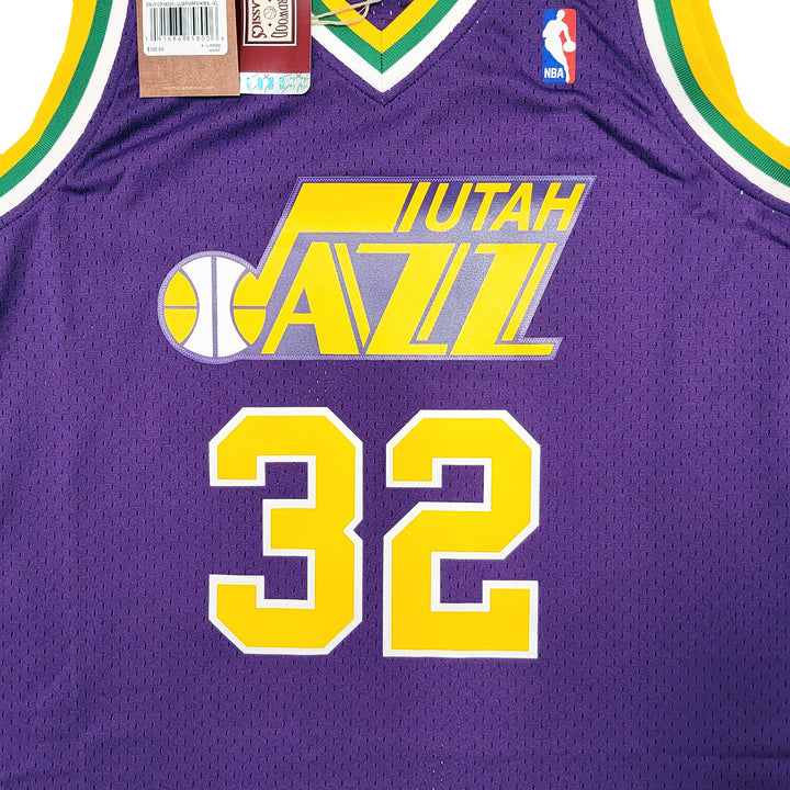 Jazz Karl Malone Auto Purple Authentic Mitchell & Ness Jersey Size XL Beckett