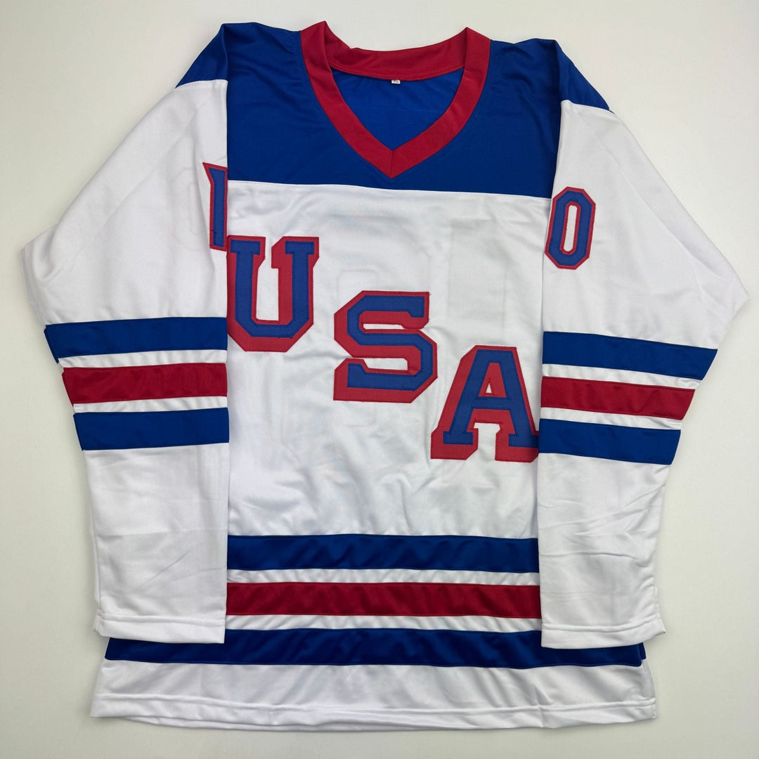 Autographed/Signed JT J.T. Miller USA White Hockey Jersey Beckett BAS COA