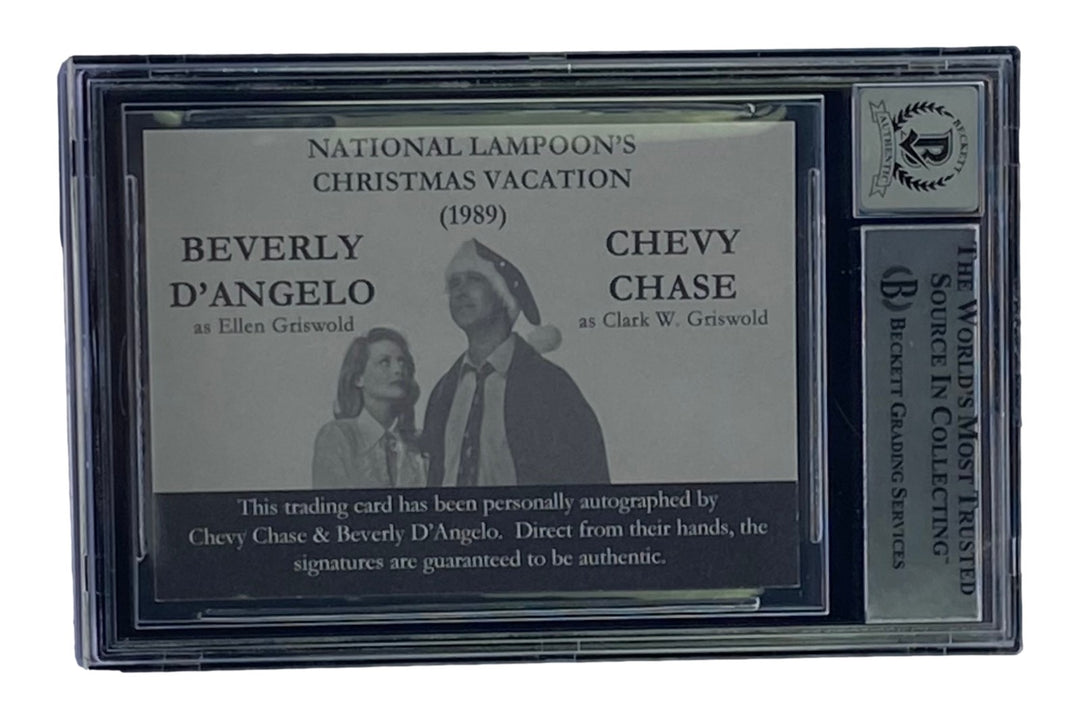 Chase & D'Angelo Signed National Lampoons Christmas Vacation Card BAS Grade 10