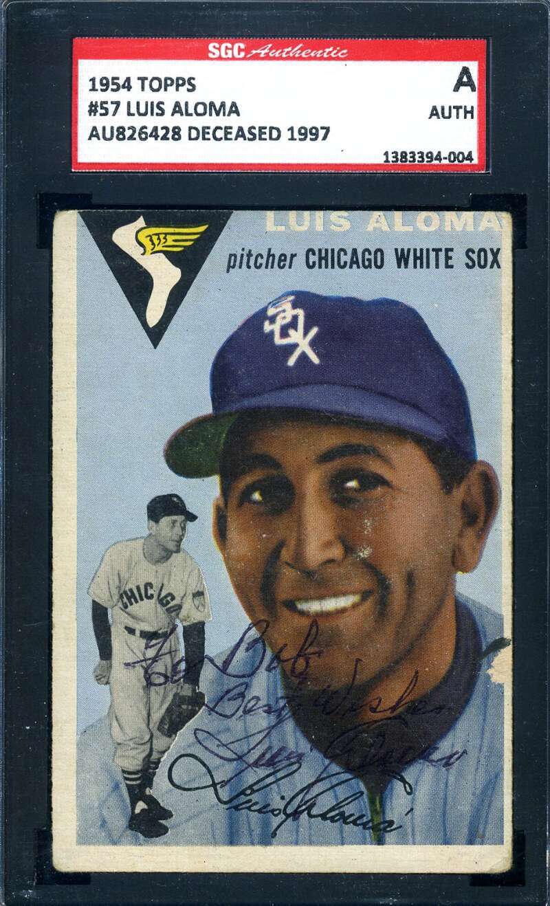 Luis Aloma SGC Signed 1954 Topps Autograph