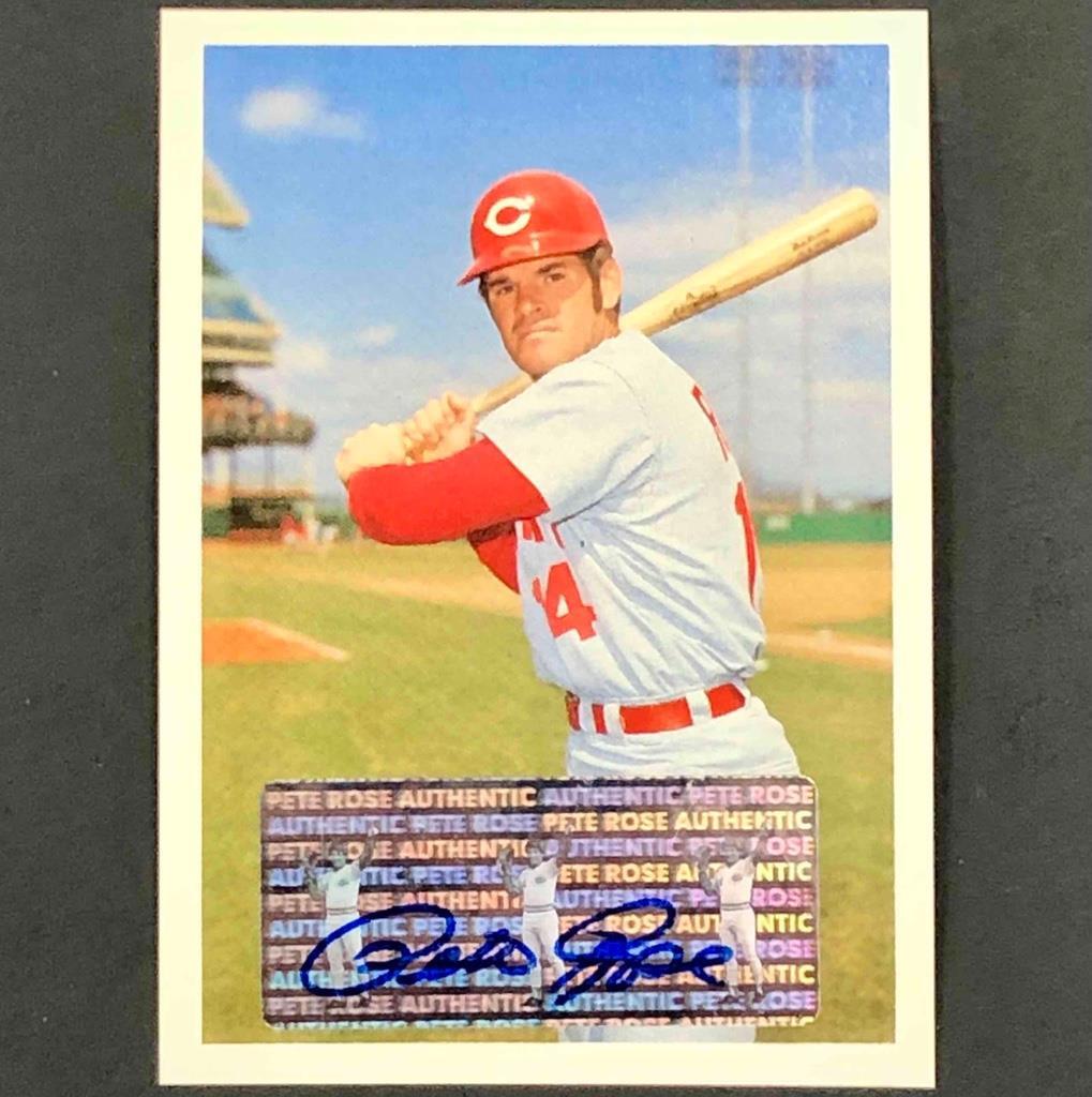 Pete Rose autograph Reds signed 1985 Renata Galasso card ~ PR authentic hologram