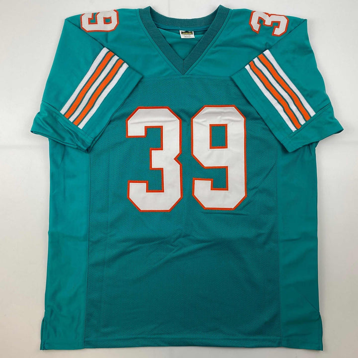 Facsimile Autographed Larry Csonka Miami Teal Reprint Jersey Size Men's XL