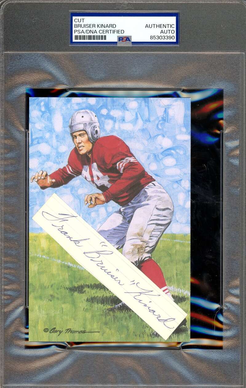 Bruiser Kinard PSA DNA Signed Goal Line Art Card Cut GLAC Autograph