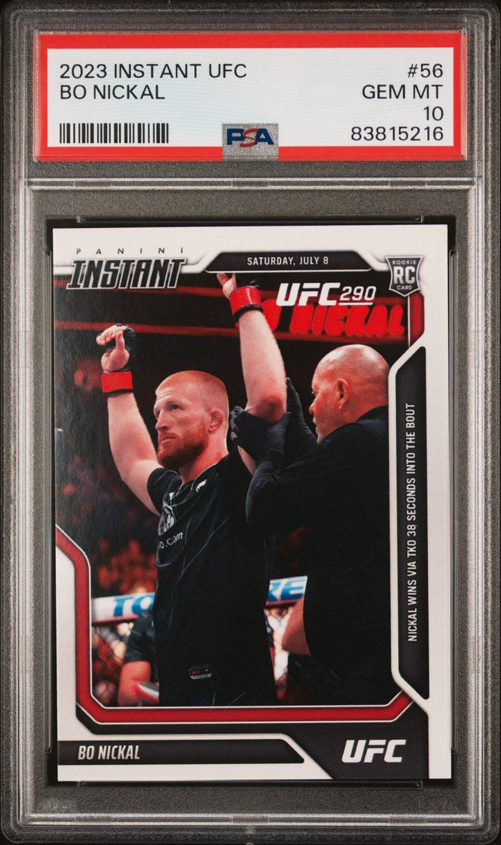Graded 2023 Panini Instant UFC Bo Nickal #56 Rookie RC UFC MMA Card PSA 10 Gem