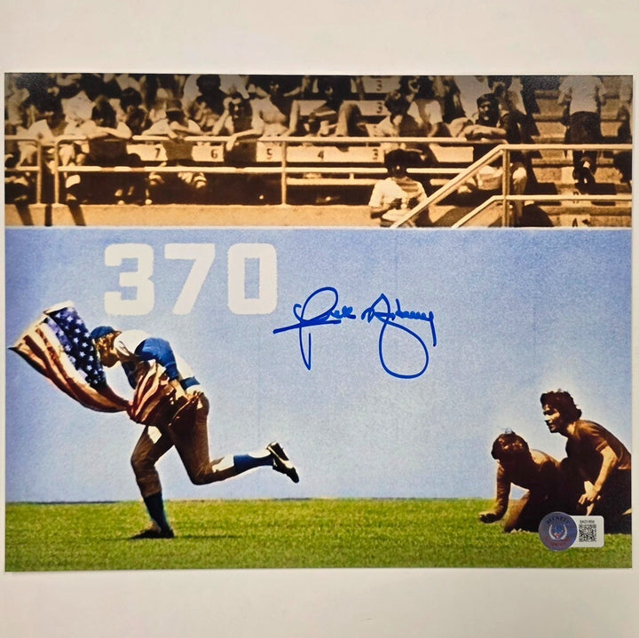 Rick Monday autograph Saves American Flag signed 8x10 Photo Cubs ~Beckett BAS