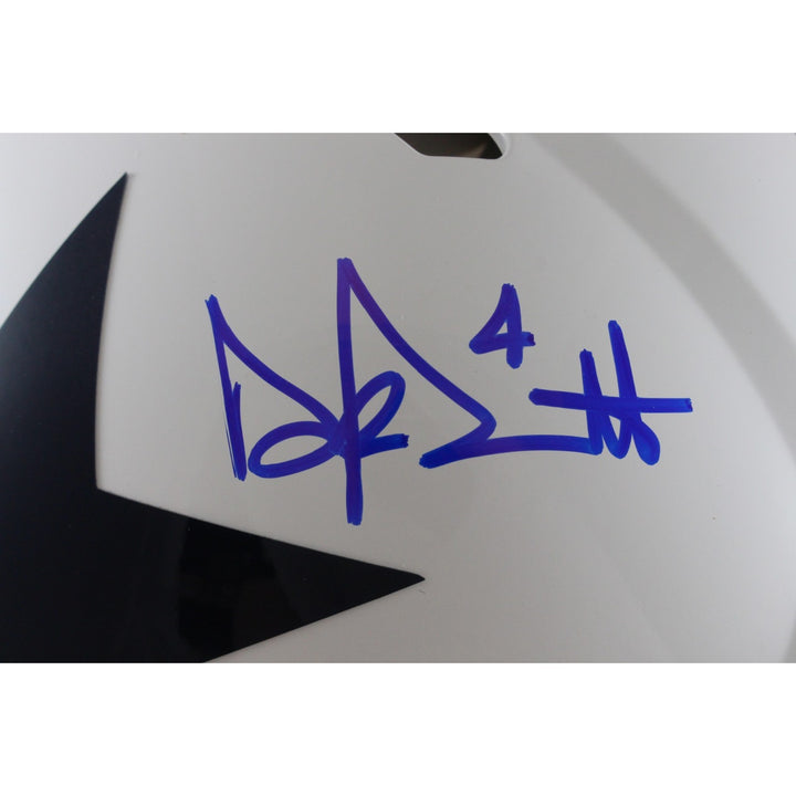 Dak Prescott Autographed/Signed Dallas Cowboys Authentic TB Helmet Beckett 56318