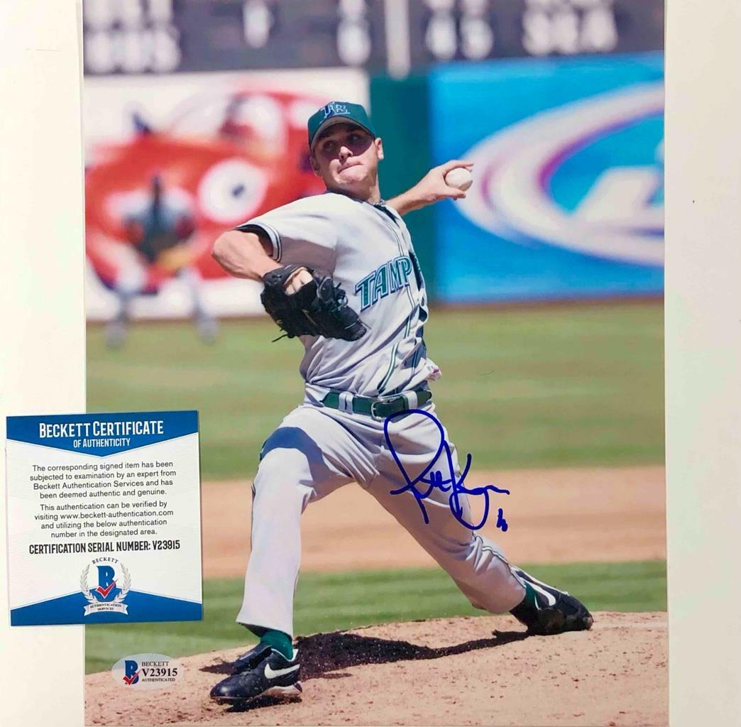 Scott Kazmir autograph Tampa Bay Rays signed 8x10 photo BAS COA Beckett auto