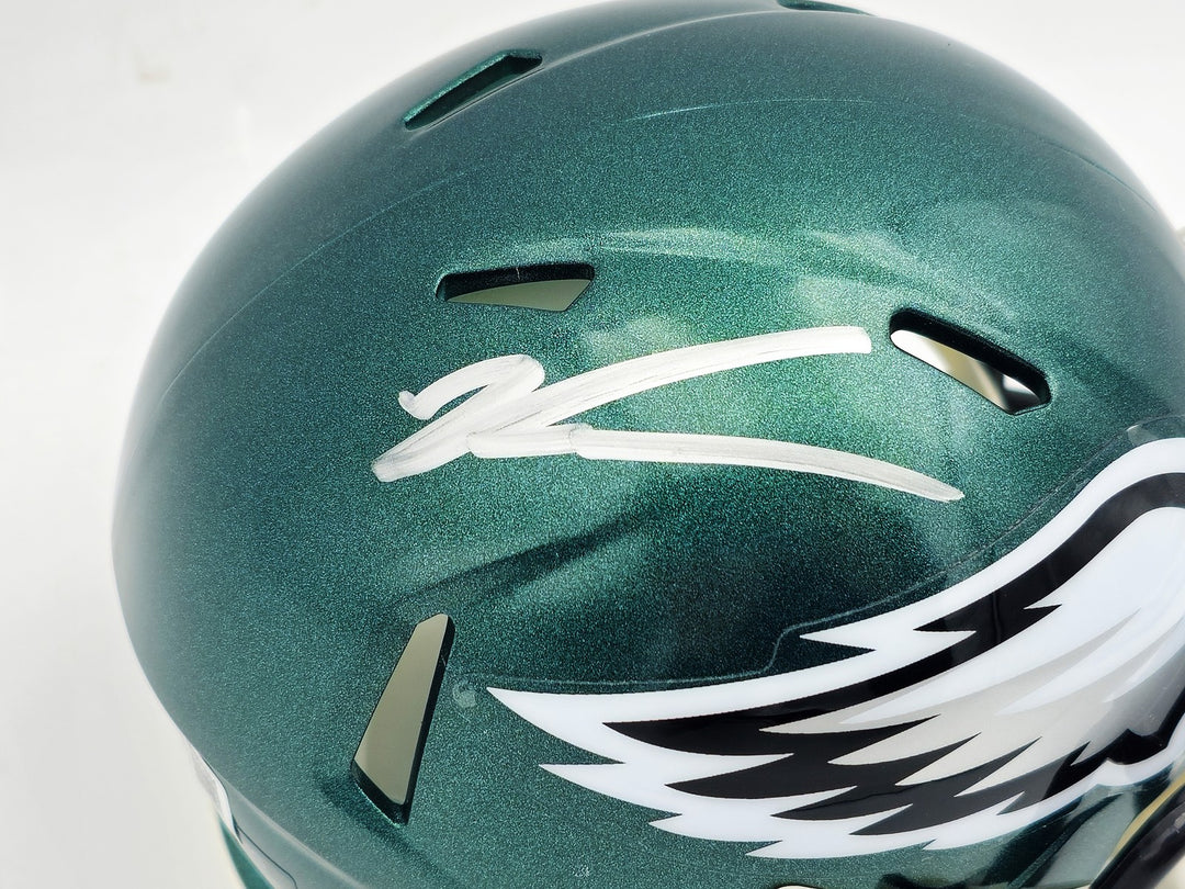 Jalen Carter Auto Signed Philadelphia Eagles Green Speed Mini Helmet Beckett Wit