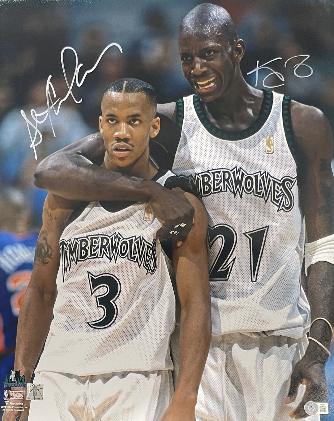 Kevin Garnett Stephon Marbury Autographed 16x20 Photo Beckett 43103