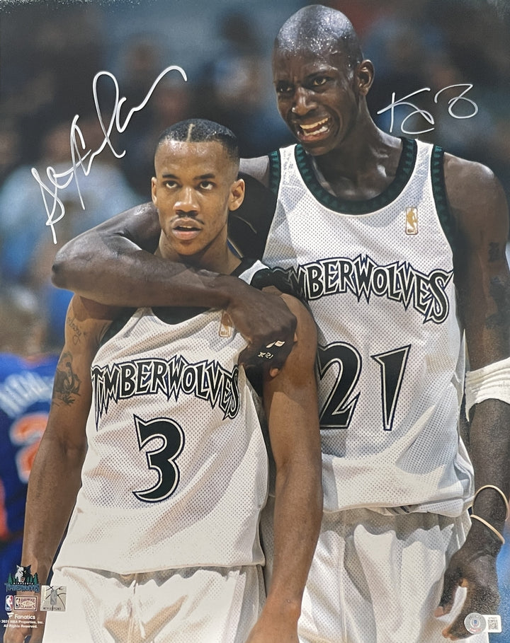 Kevin Garnett Stephon Marbury Autographed 16x20 Photo Beckett 43103