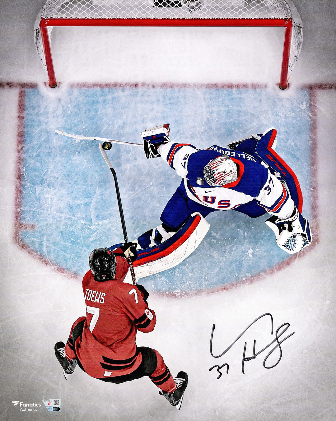 Connor Hellebuyck Signed 16x20 Photo Team USA Fanatics Holo