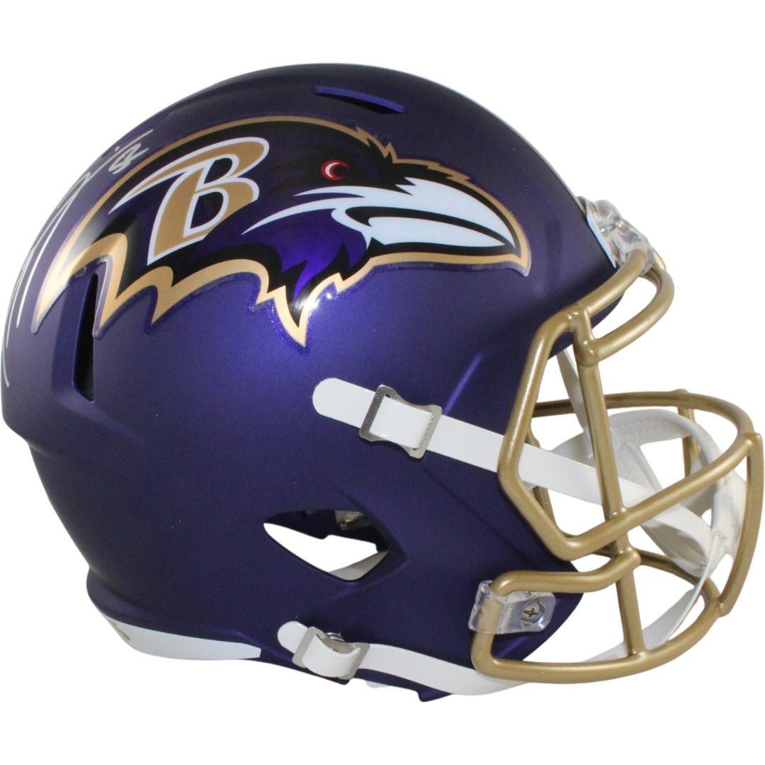 Ray Lewis Autographed Baltimore Ravens F/S 2026 ALT #1 Helmet Beckett WIT 57527