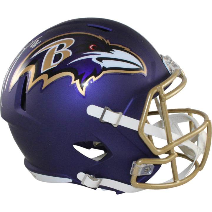Ray Lewis Autographed Baltimore Ravens F/S 2026 ALT #1 Helmet Beckett WIT 57527