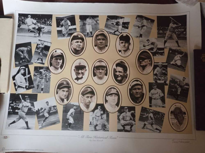Ernie Harwell PSA DNA Signed 23x31 Litho Photo Autograph Tigers
