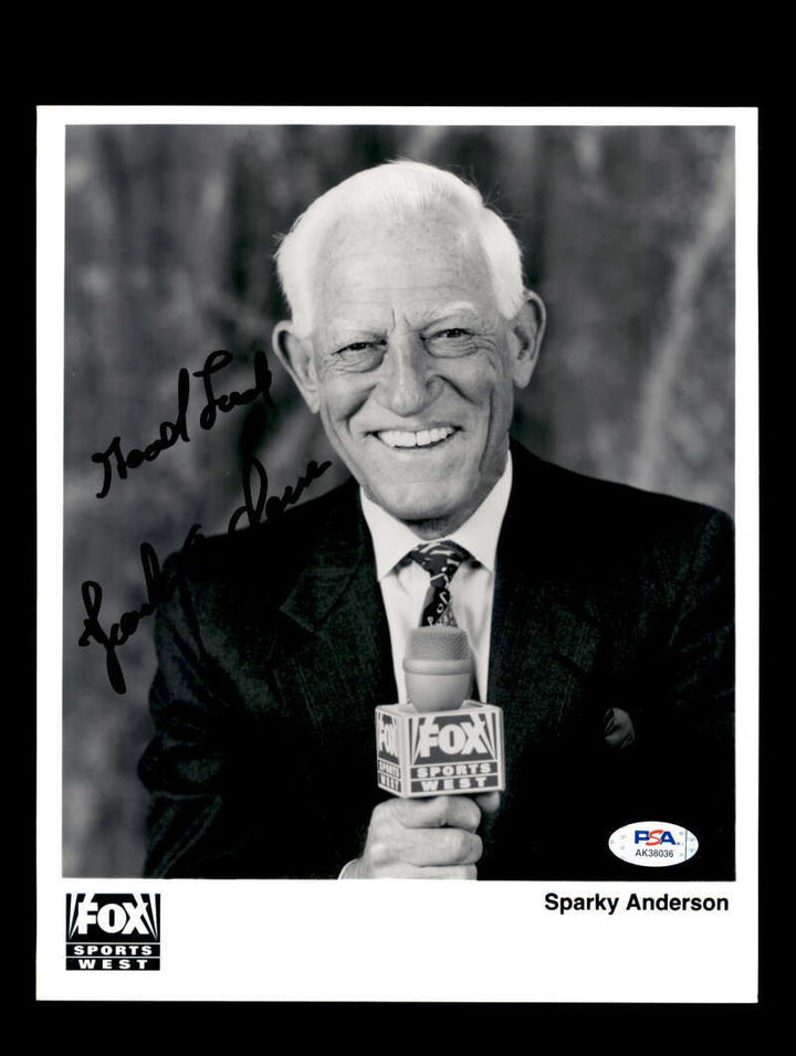 Sparky Anderson PSA DNA Signed 8x10 Photo Autograph